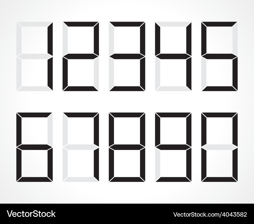 Digital Number Set vector image