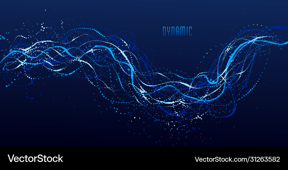 Dotted particle array flowing abstract background Dotted particle array flowing abstract background vector image