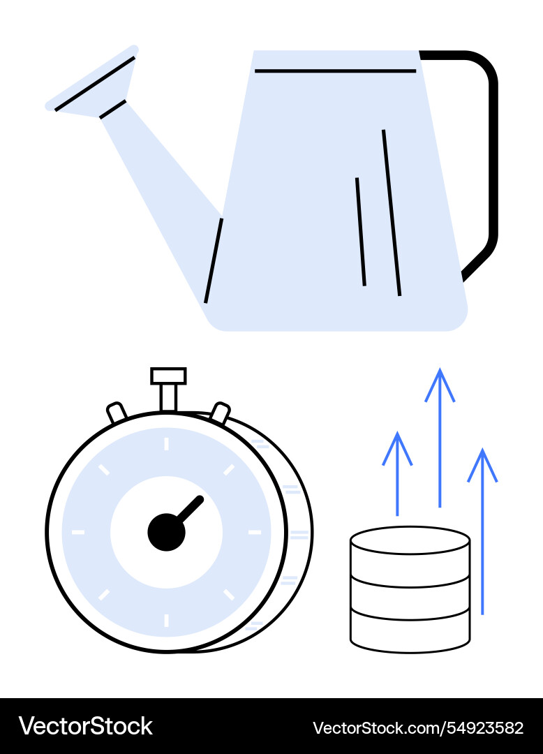 Efficient resource growth concept with clock Efficient resource growth concept with clock vector image
