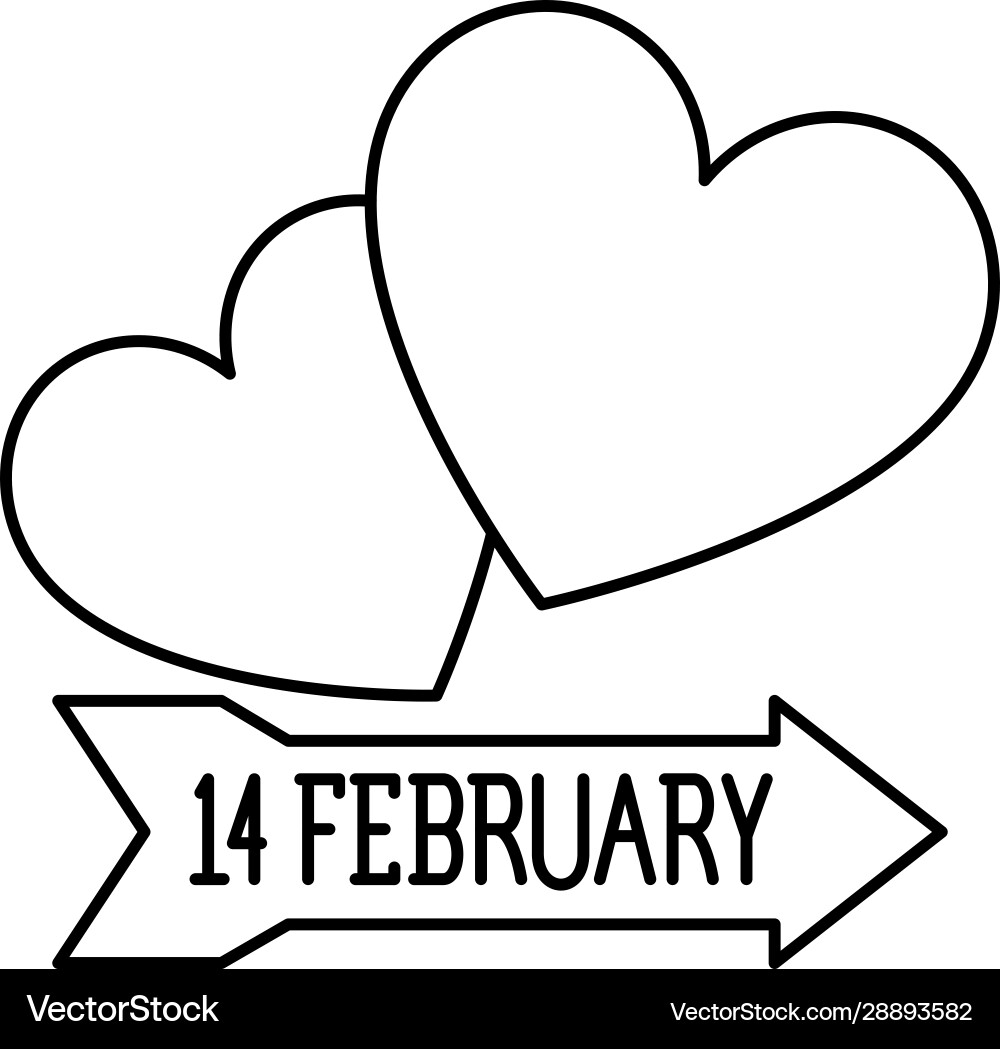 February 14 label romantic valentine lettering February 14 label romantic valentine lettering vector image