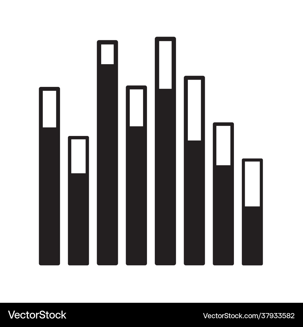 Icon bar graph flat design for app ads web vector image