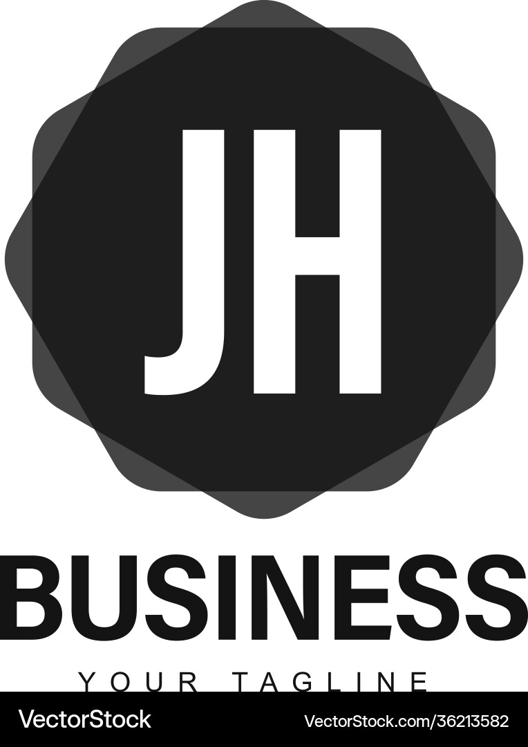 Jh initial a logo design with abstract style vector image