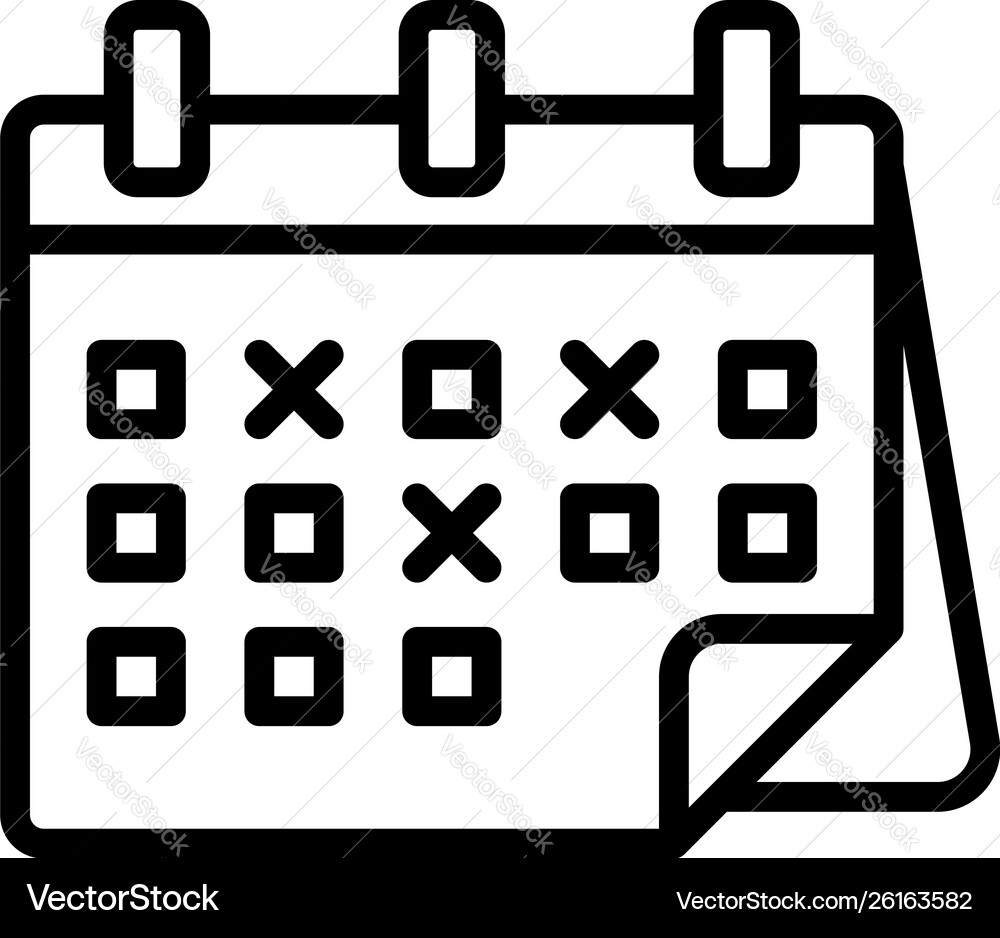 Marked calendar dates icon outline style Vector Image
