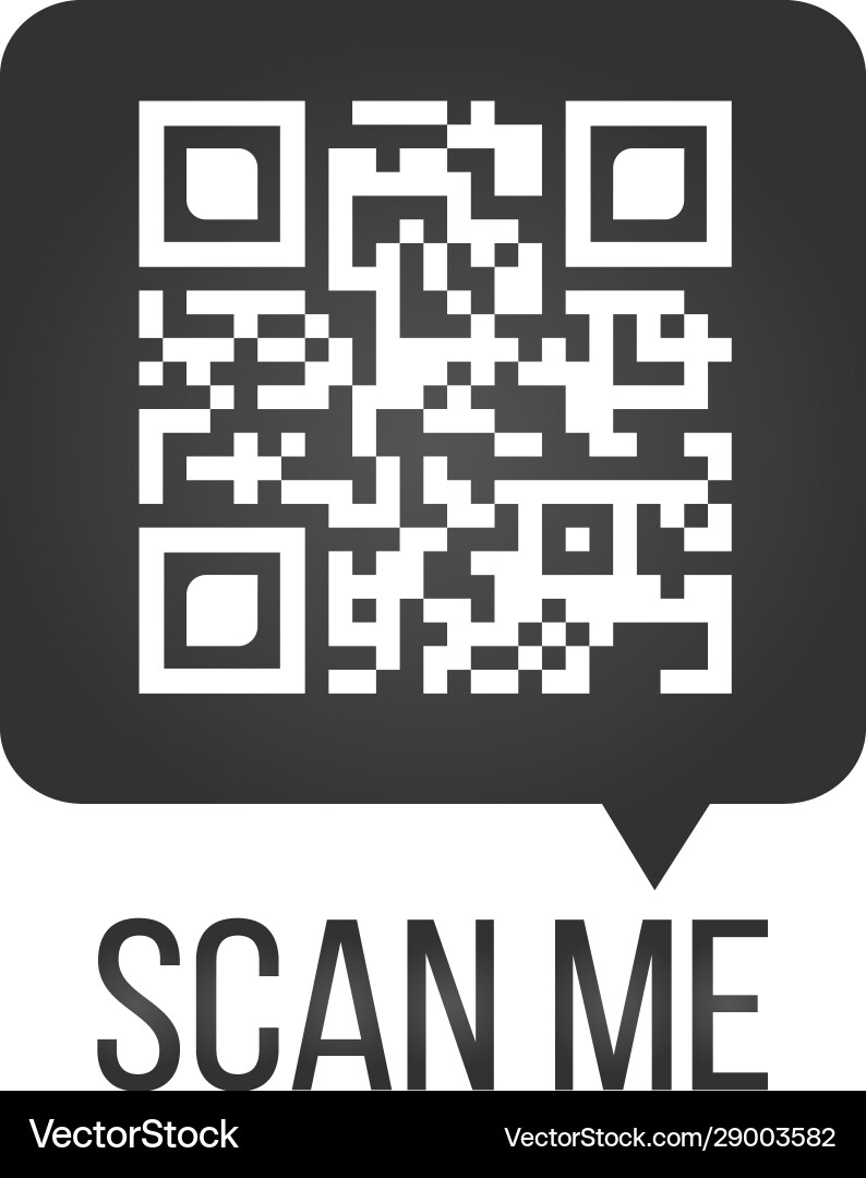 Qr code in speech bubble scan me concept icon vector image
