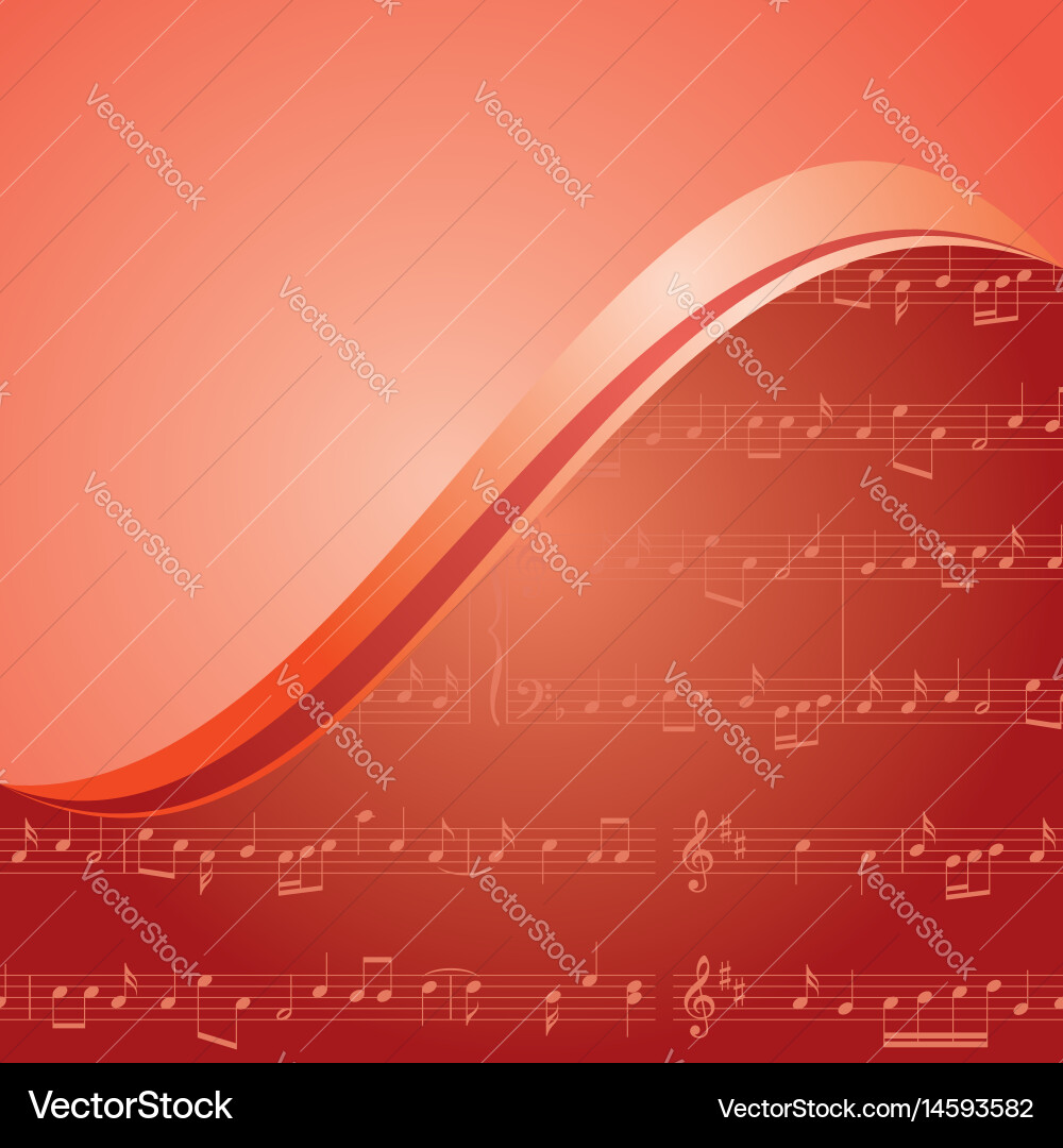 Red music background with gradient vector image
