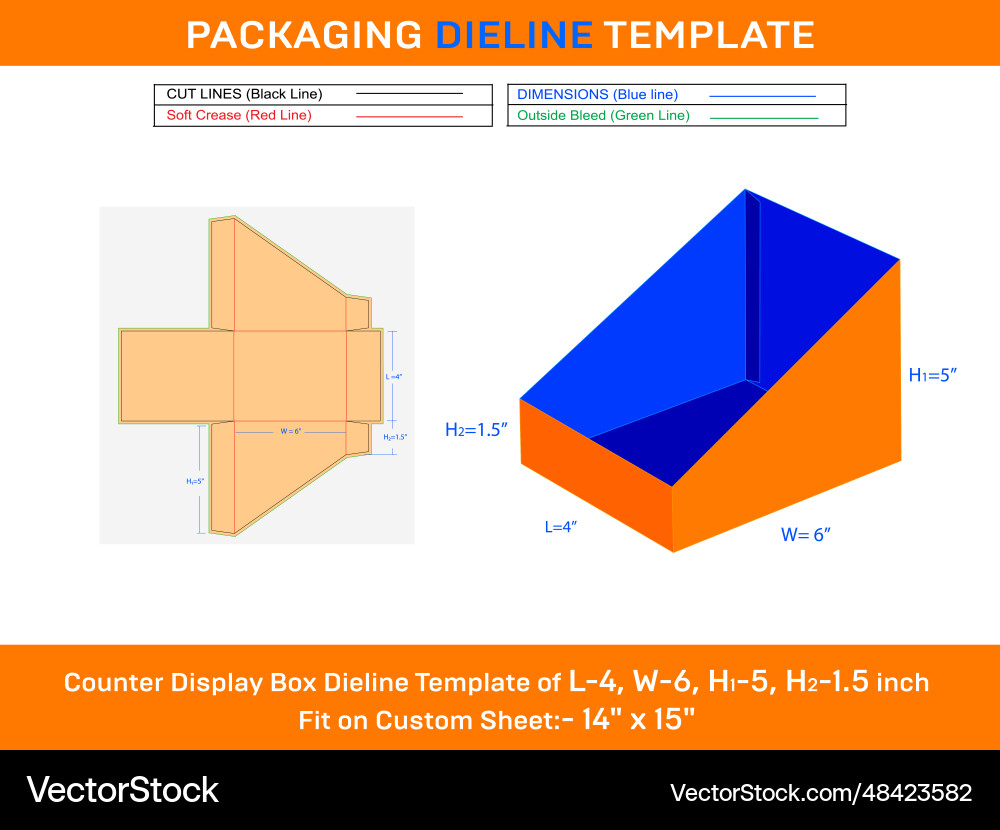 Shelf organiser product counter display box Vector Image