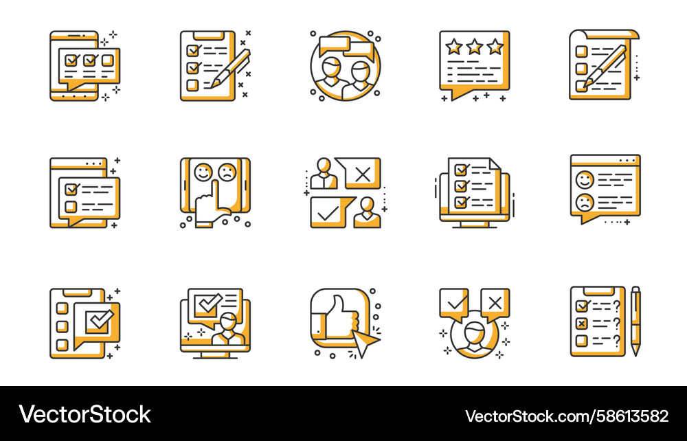 Survey Icon Set - Line Style Vector Image