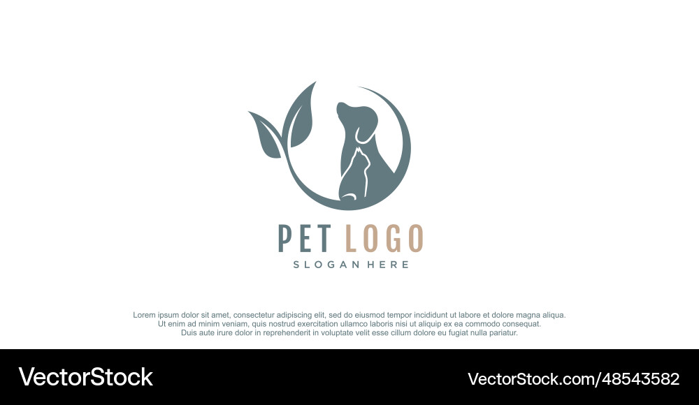 Tierpflege Logo mit Hund und Katze Silhouette Symbol Tierpflege Logo mit Hund und Katze Silhouette Symbol vektorbild