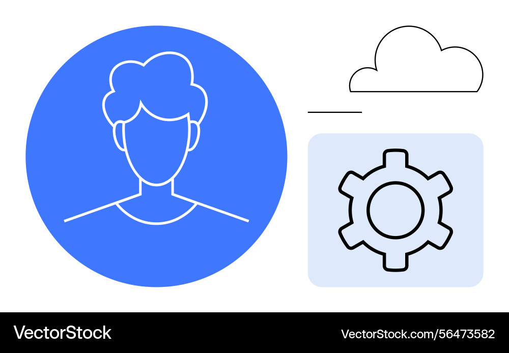 User profile and cloud integration with settings vector image