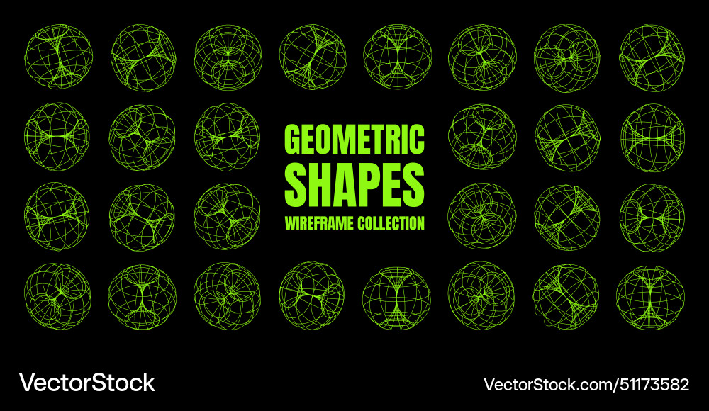 Wireframe lined shapes perspective mesh 3d grid Wireframe lined shapes perspective mesh 3d grid vector image