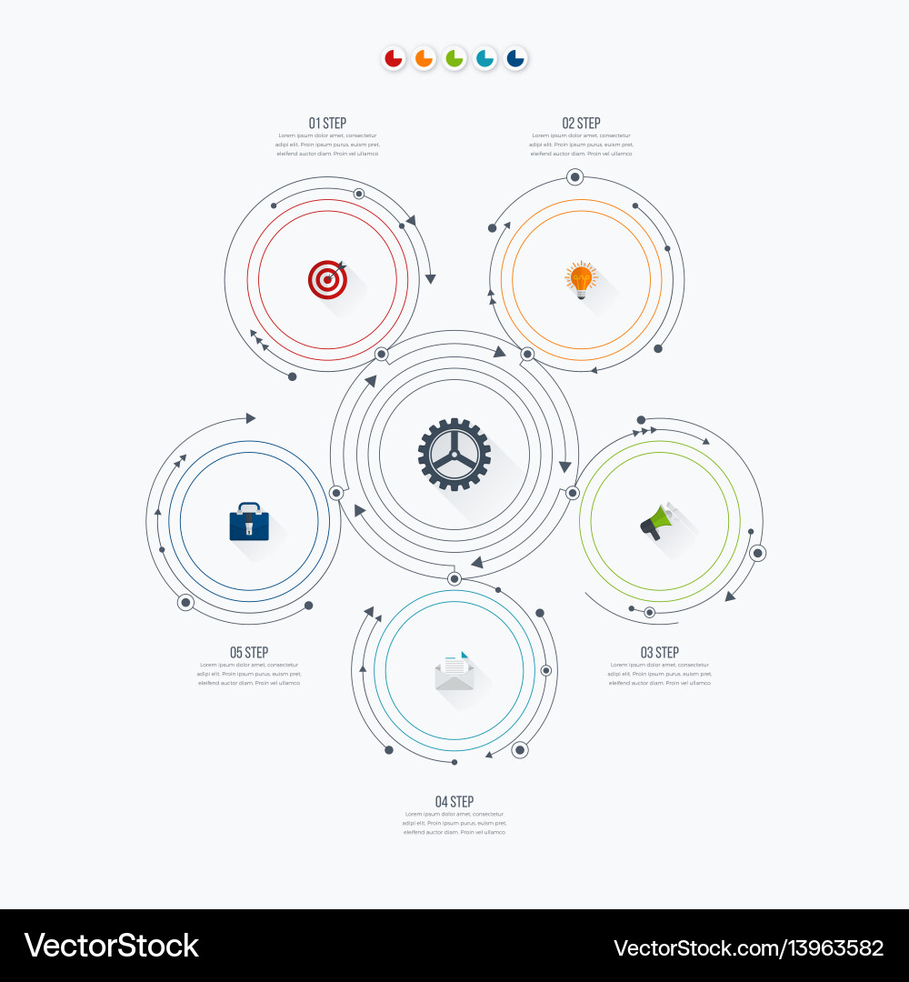 Workflow Diagram Template - Circle Options Vector Image