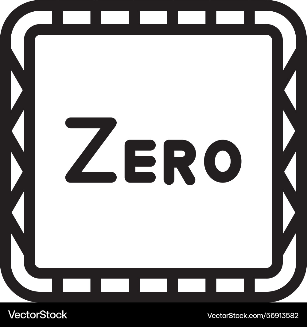 Zero linear style icon design Vector Image