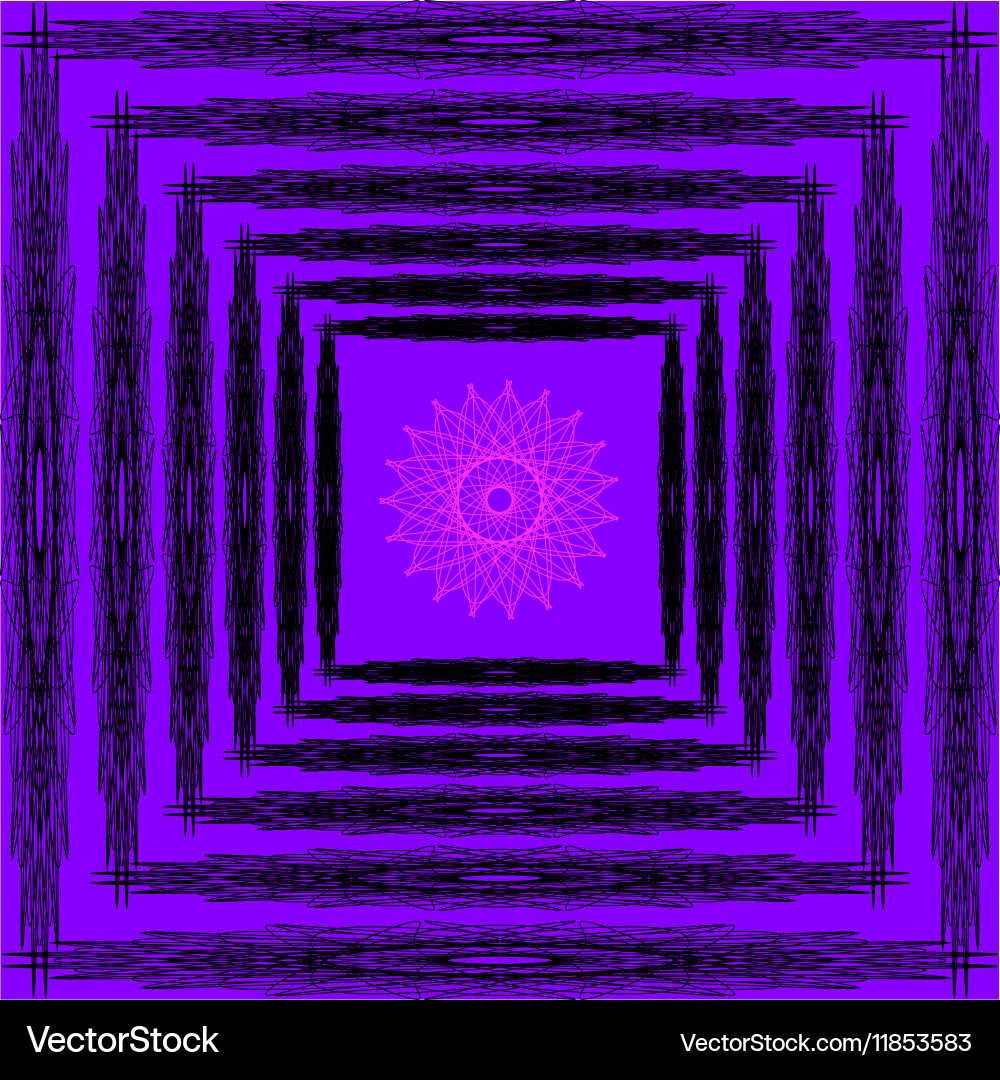 Abstract corridor into the distance and spirograph vector image