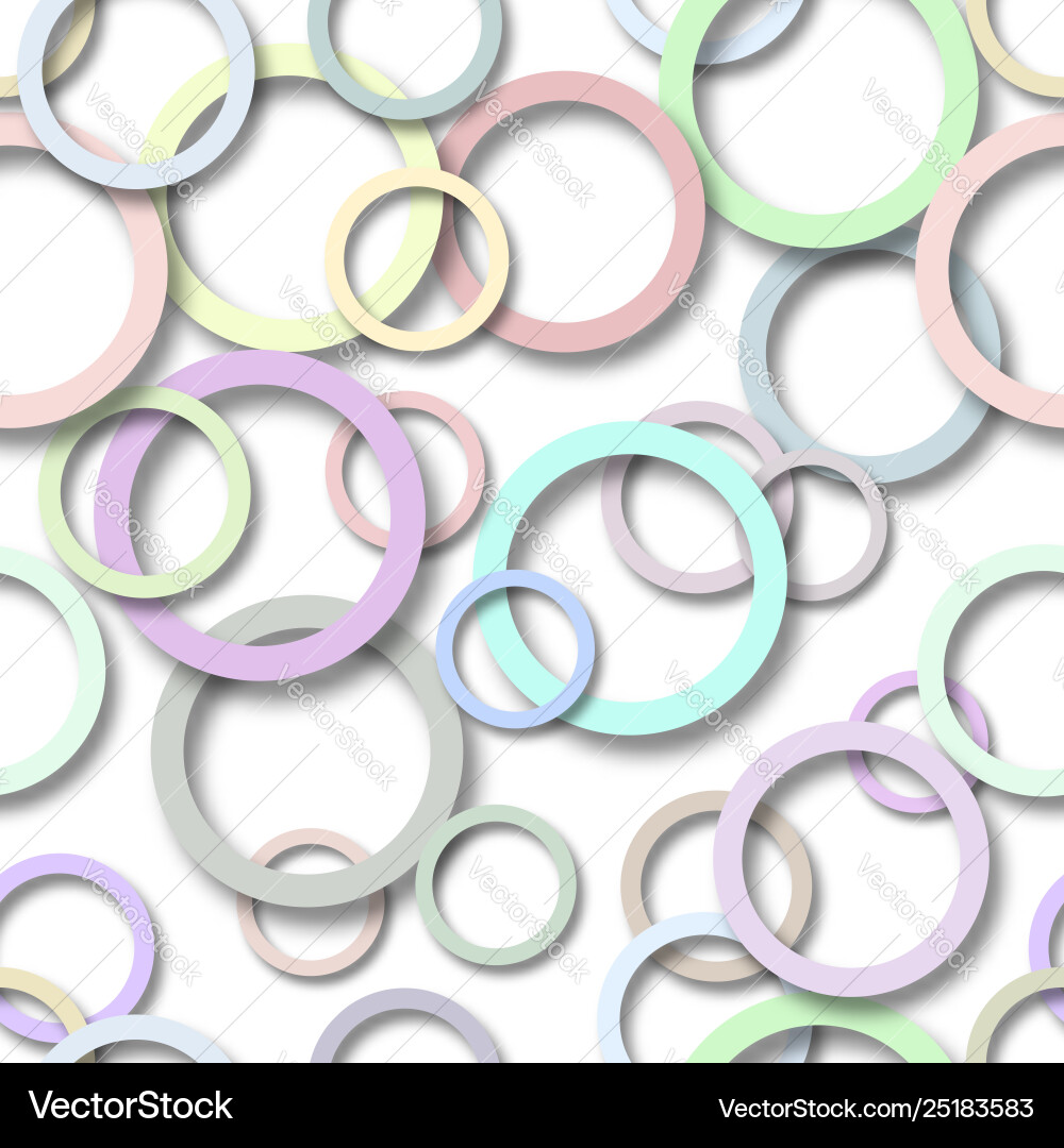 Abstract seamless pattern rings with shadows vector image