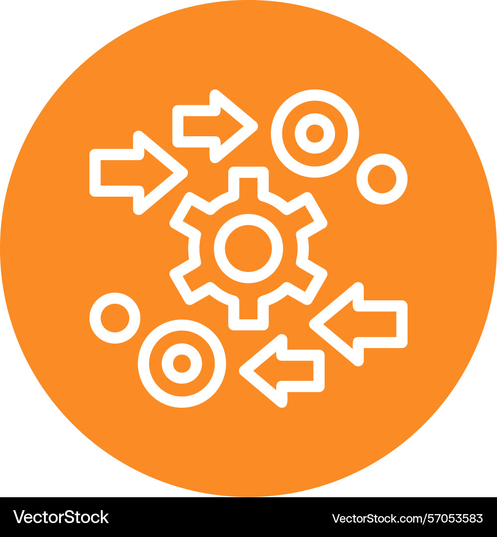 Automation line circle style icon design vector image