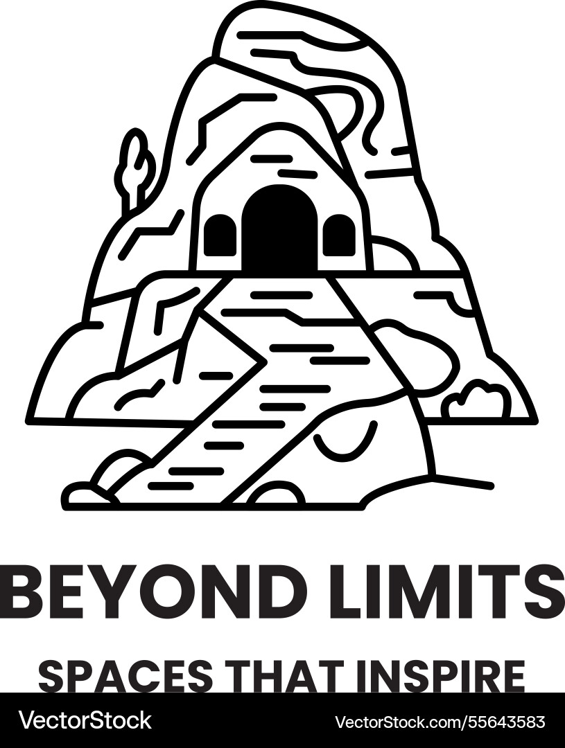 Beyond limits that is a rock with cave Beyond limits that is a rock with cave vector image