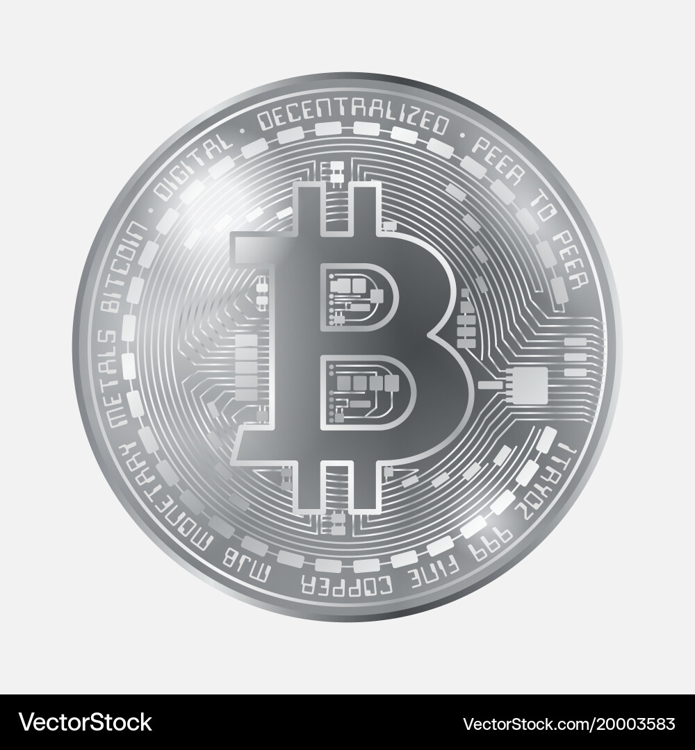 Bitcoin Symbol Grayscale Coin – Royalty-Free Vector | VectorStock