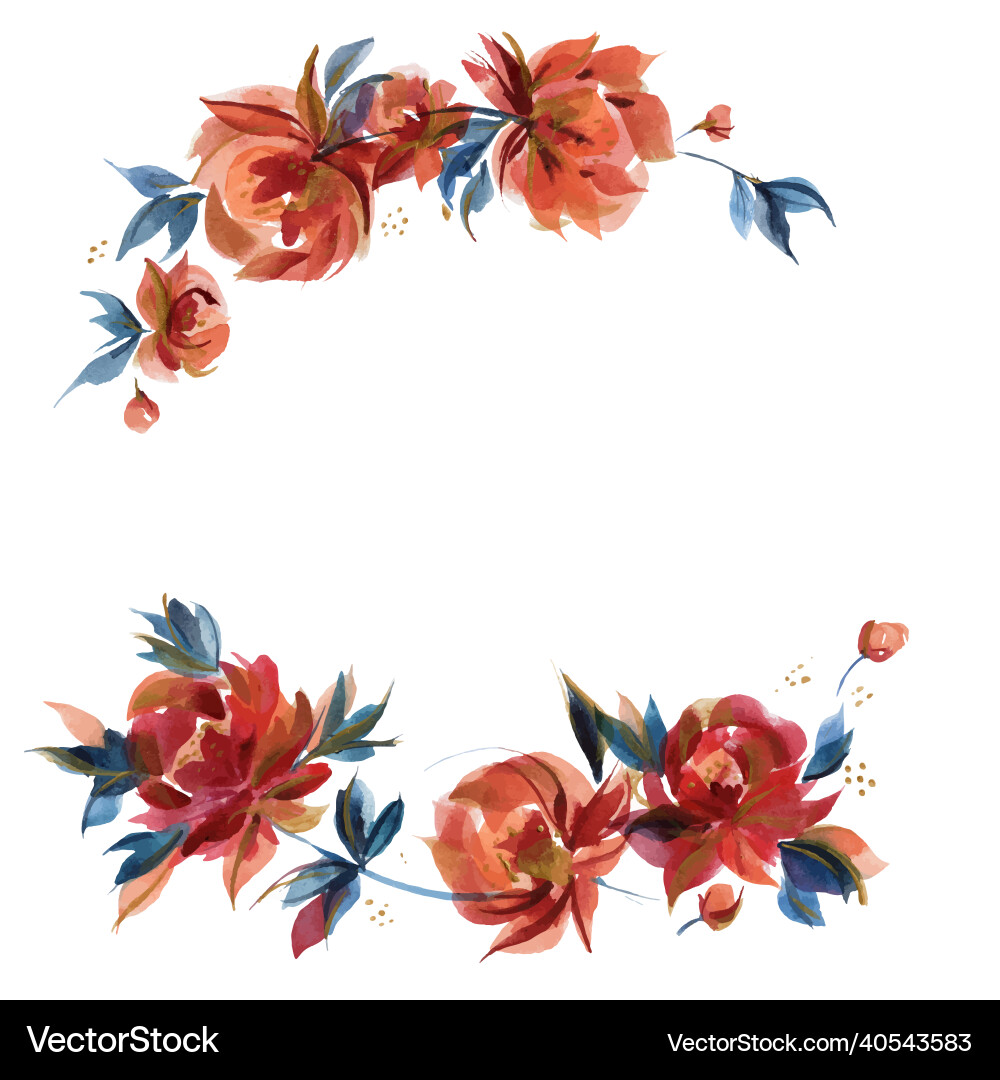 Blaue und orange Rosenkranz im Cottege Folk Trend Blaue und orange Rosenkranz im Cottege Folk Trend vektorbild