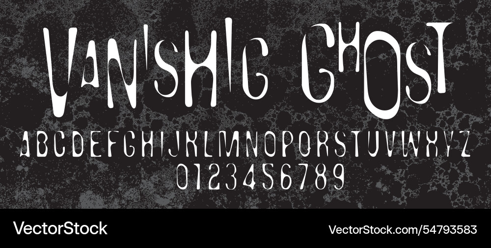 Chopped thin simple font on the theme of ghost Chopped thin simple font on the theme of ghost vector image