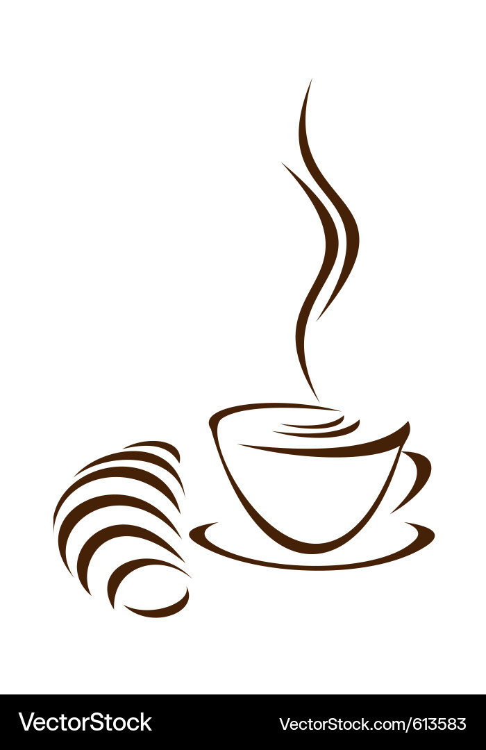 Coffee Cup with Croissant Vector Image