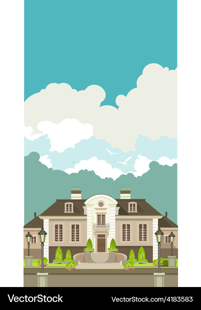 Country house Royalty Free Vector Image - VectorStock