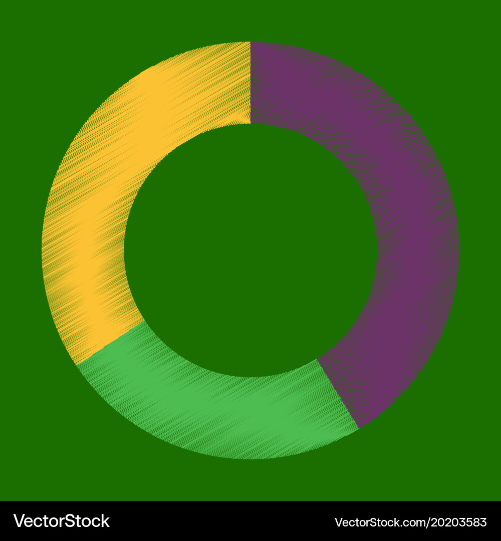 Flat shading style icon pie chart vector image