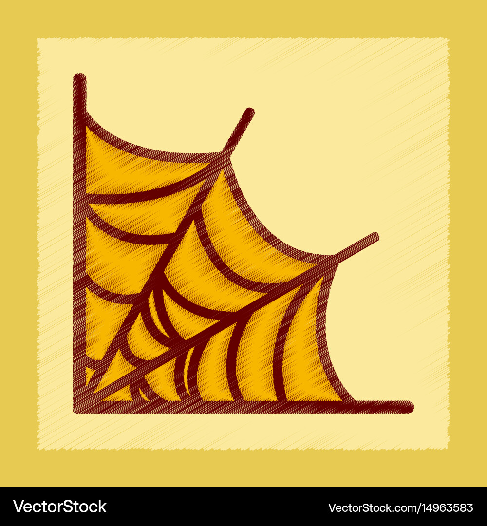 Flat shading style icon spider web vector image