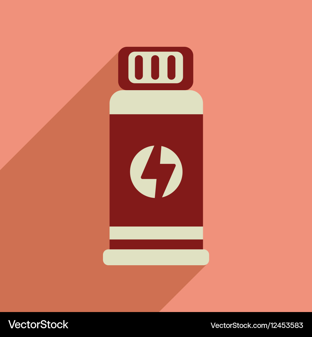 Flat web icon with long shadow jar energy Vector Image