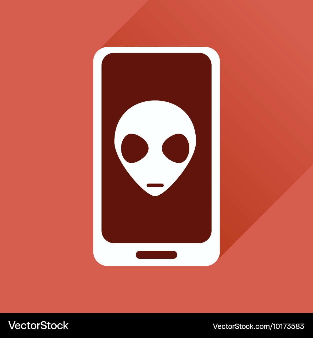 Flat web icon with long shadow mobile virus vector image