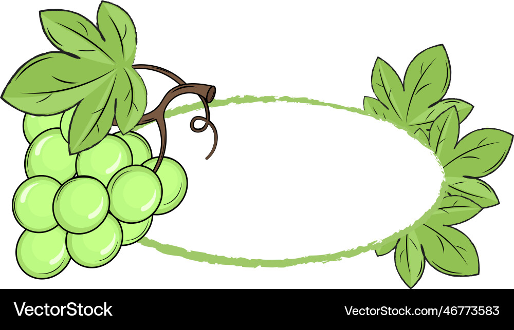 Frame with grape and leaves Frame with grape and leaves Vector Image