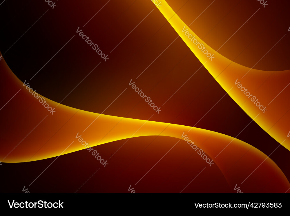 Gold curve abstract pattern on dark background Vector Image