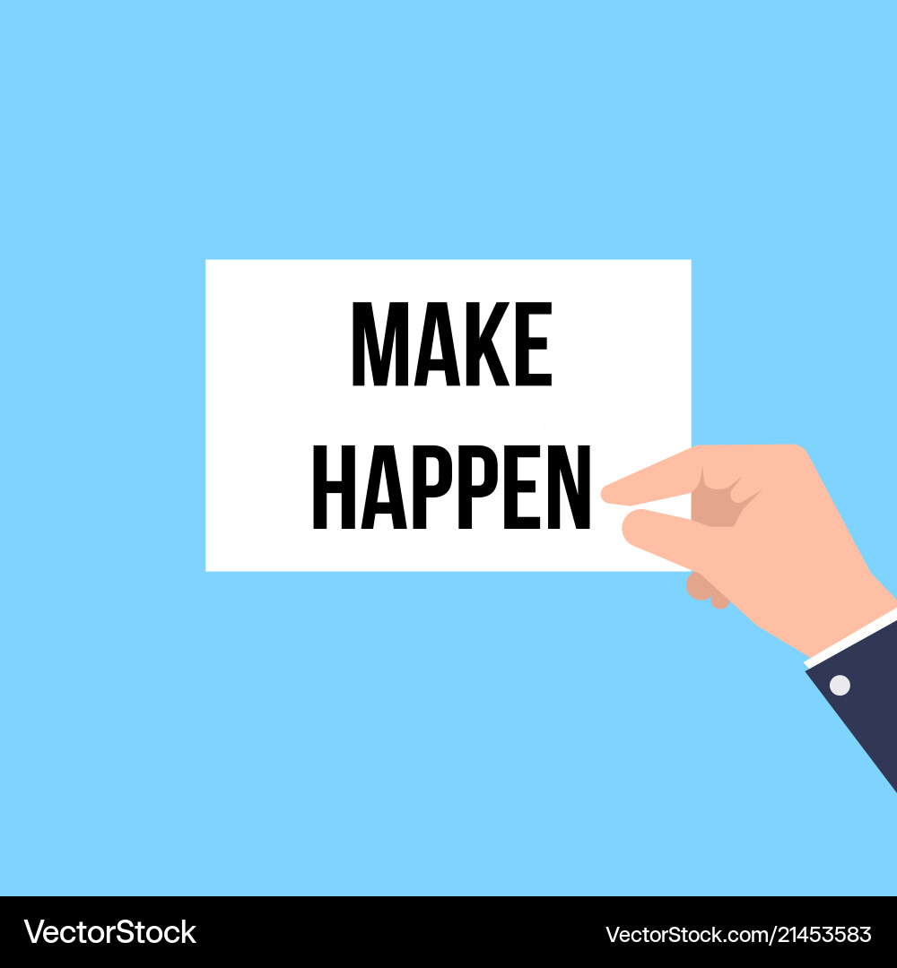 Man showing paper time change text Man showing paper time change text vector image