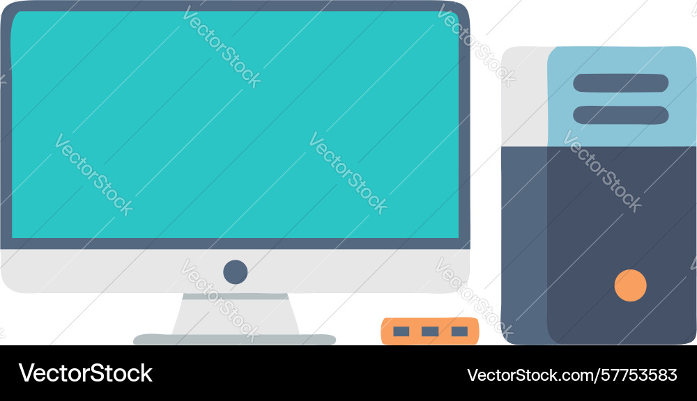 Modern desktop pc with monitor design generative vector image