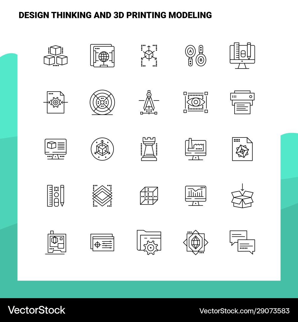 Set design thinking and 3d printing modeling Set design thinking and 3d printing modeling vector image
