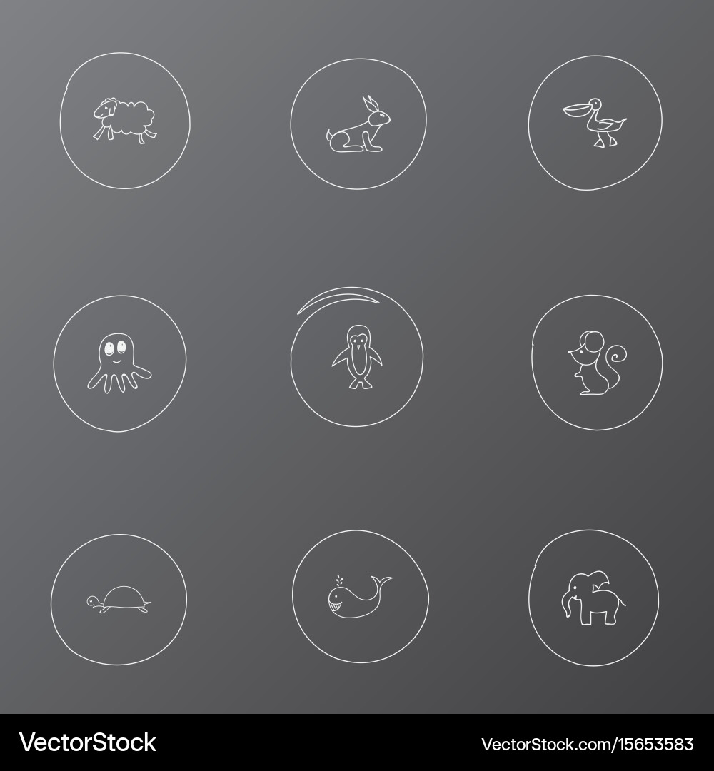 Set of 9 editable zoo icons includes symbols vector image