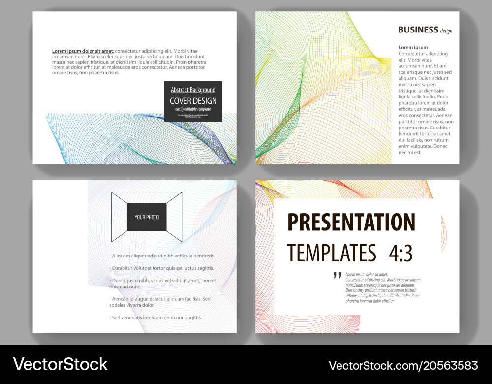 Set of business templates for presentation slides Vector Image
