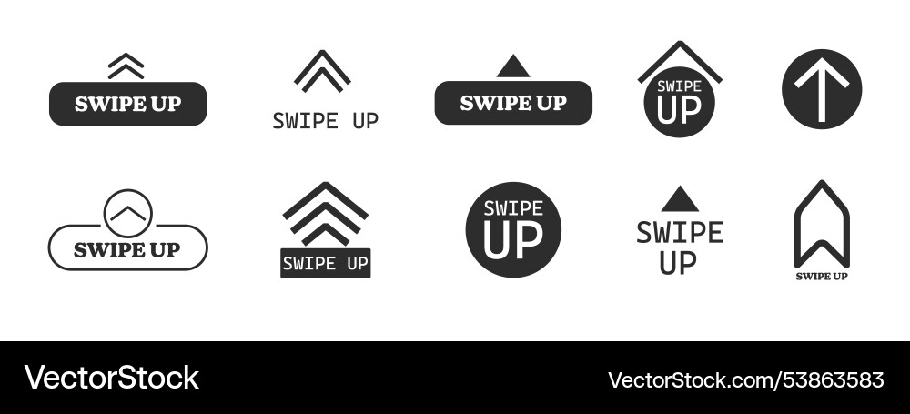 Swipe up slide arrow button scroll ui icon Swipe up slide arrow button scroll ui icon Vector Image