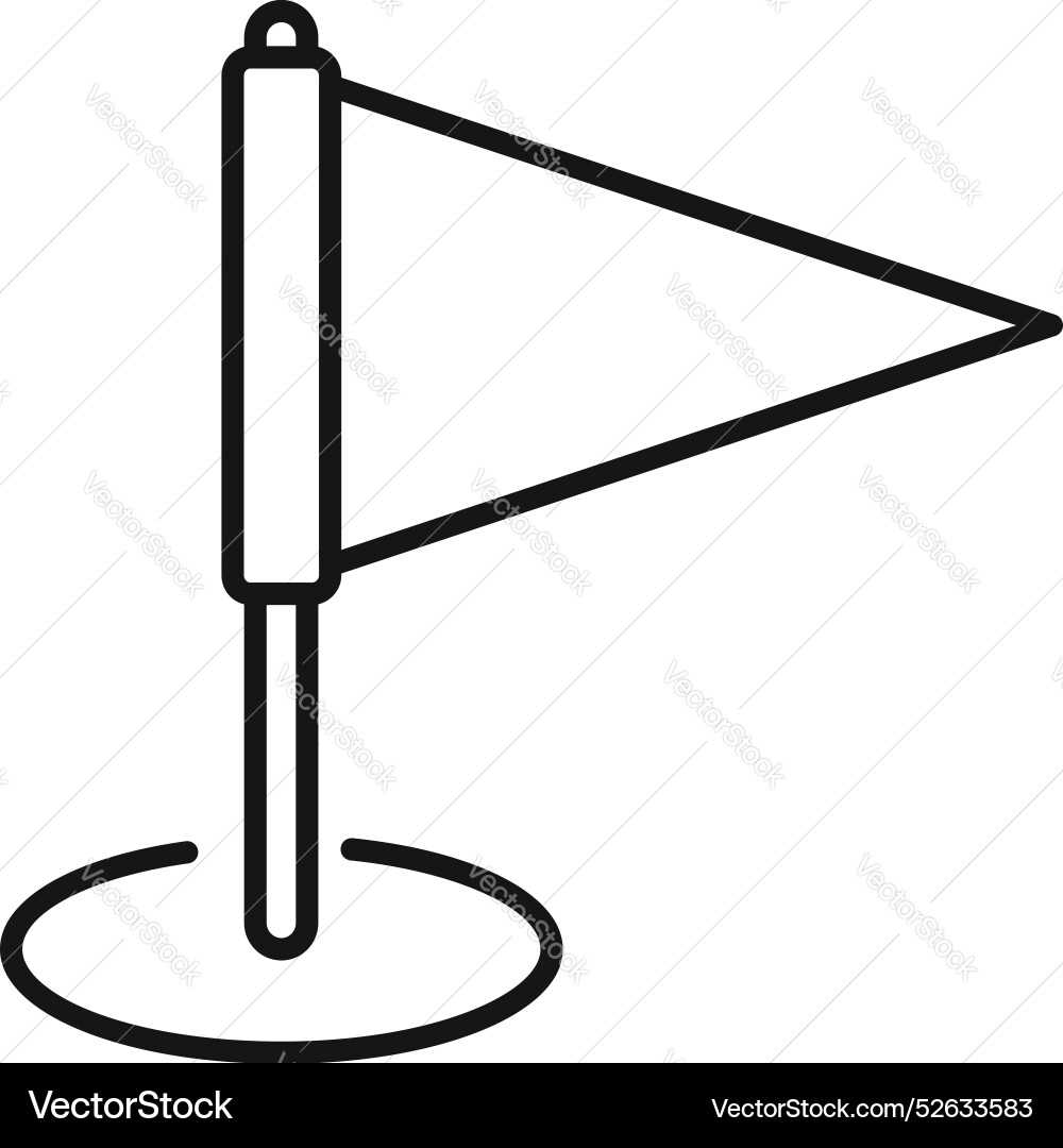 Triangular flag pointing right on pole icon Triangular flag pointing right on pole icon vector image