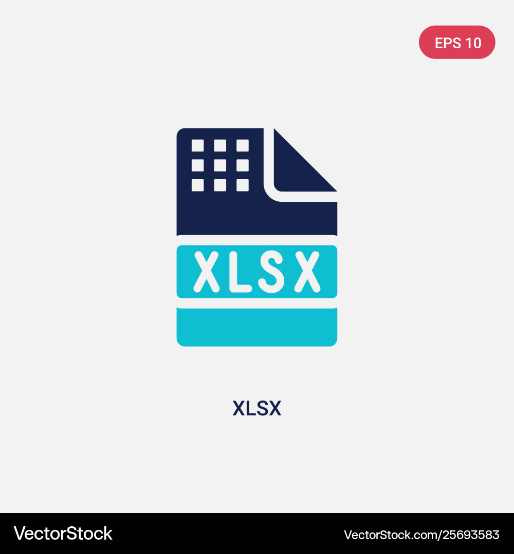 Two color xlsx icon from big data concept vector image