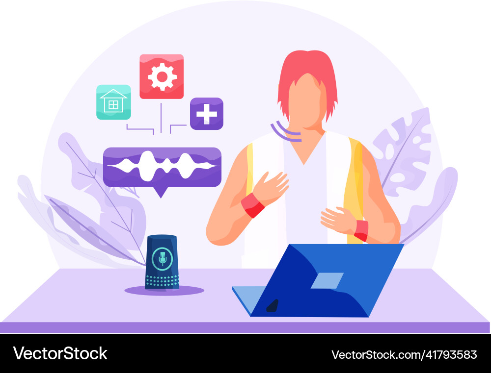 Voice assistant software agent perform tasks Voice assistant software agent perform tasks Vector Image
