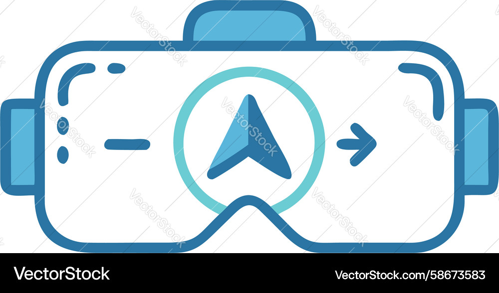 Vr headset navigation icon with arrow and map pin Vector Image