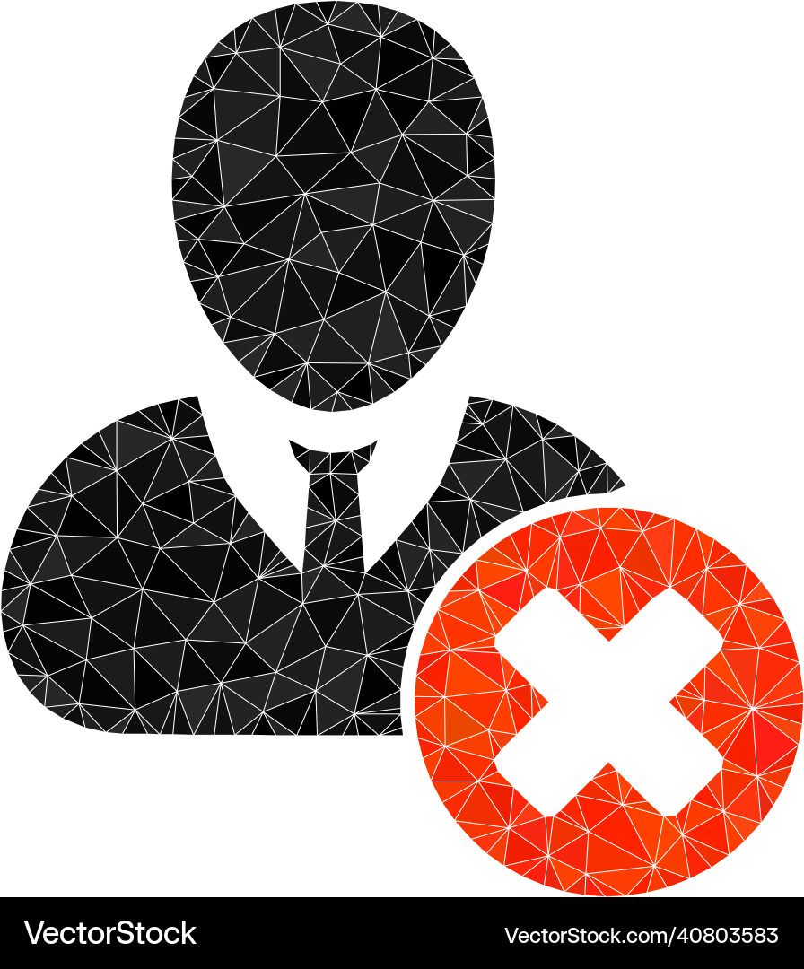 Wrong user lowpoly icon Wrong user lowpoly icon Vector Image