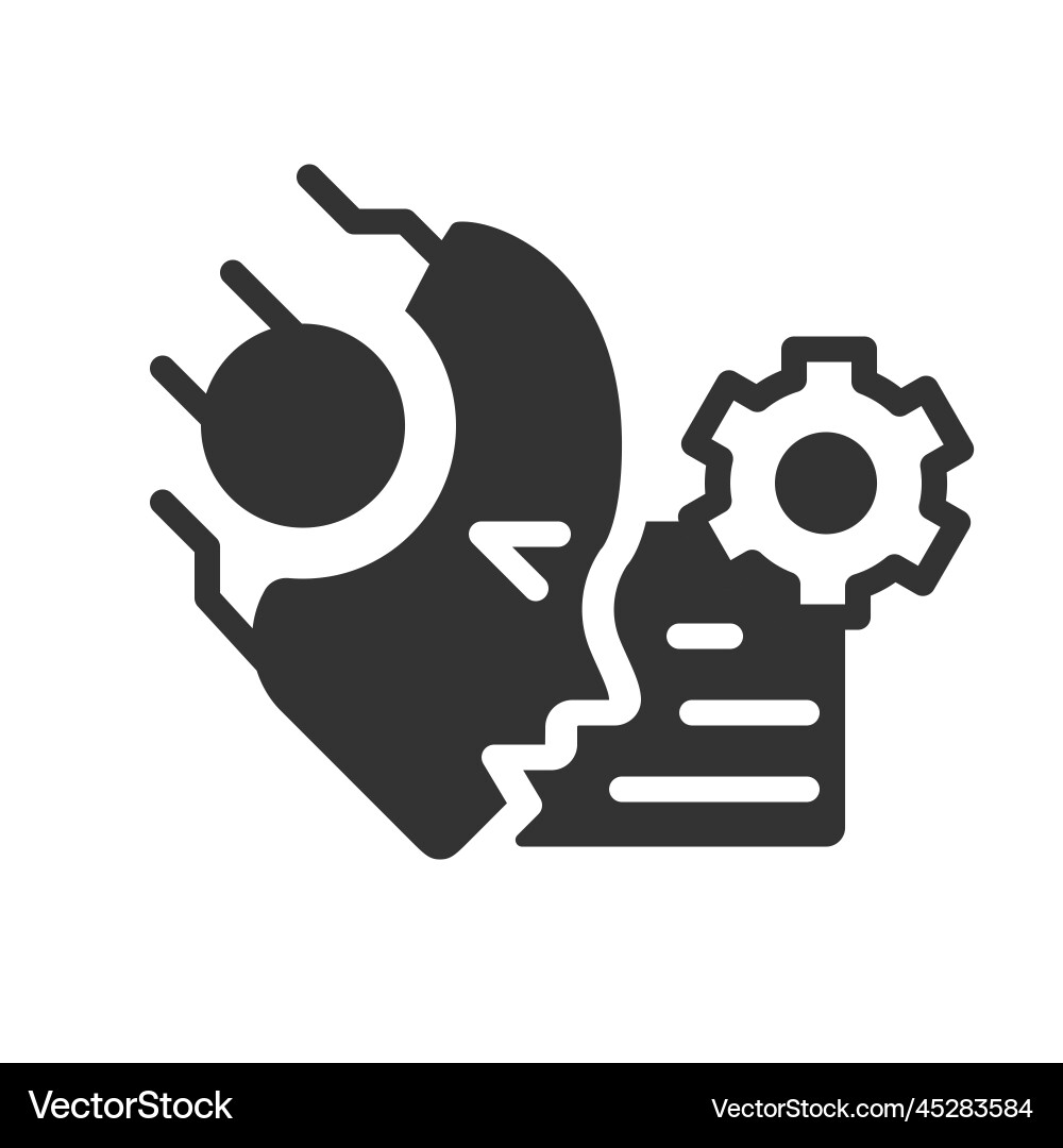 Ai reads and summarize black linear glyph icon vector image