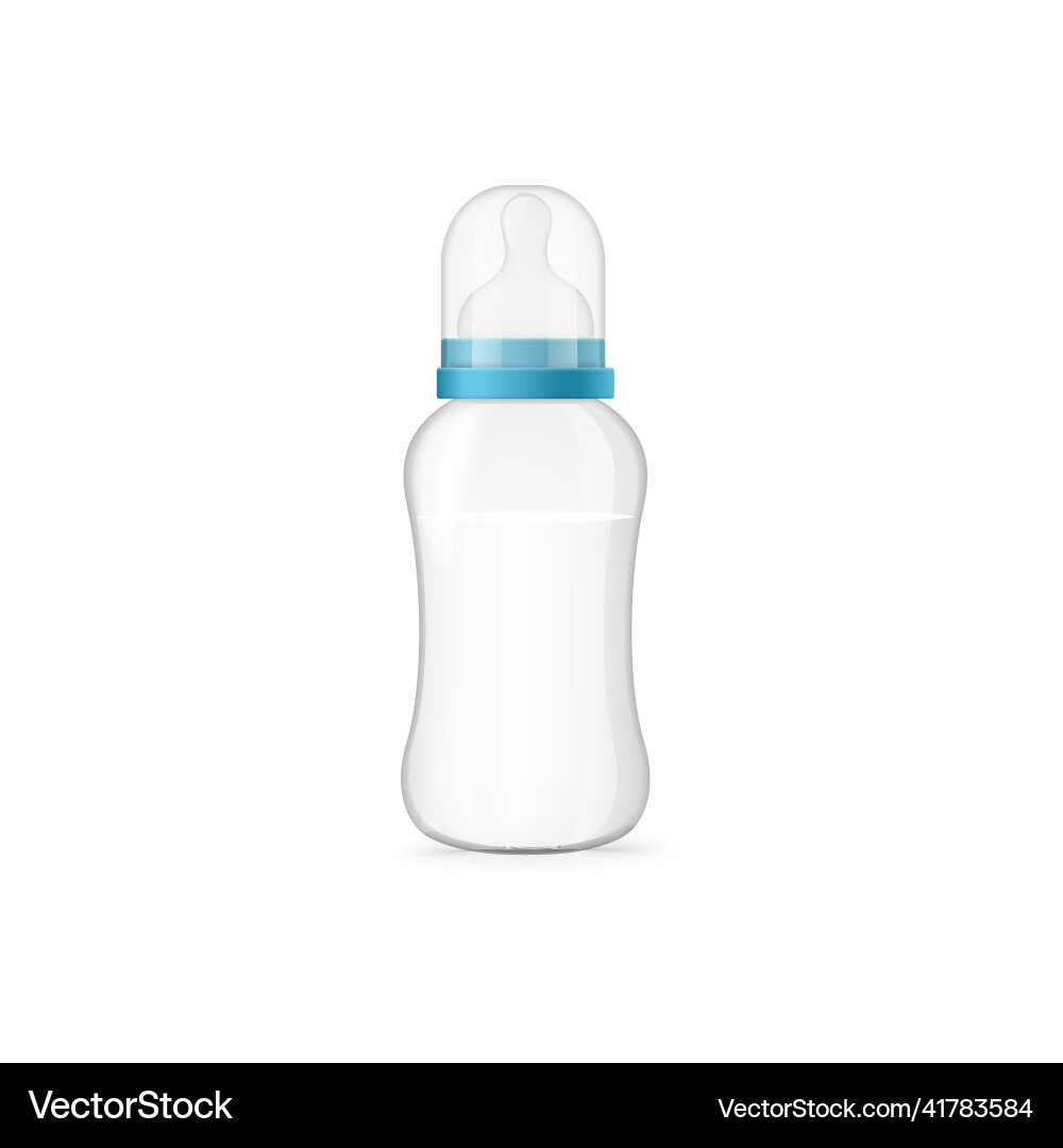Babymilchflasche für mit Schnuller 3d realistisch Babymilchflasche für mit Schnuller 3d realistisch vektorbild
