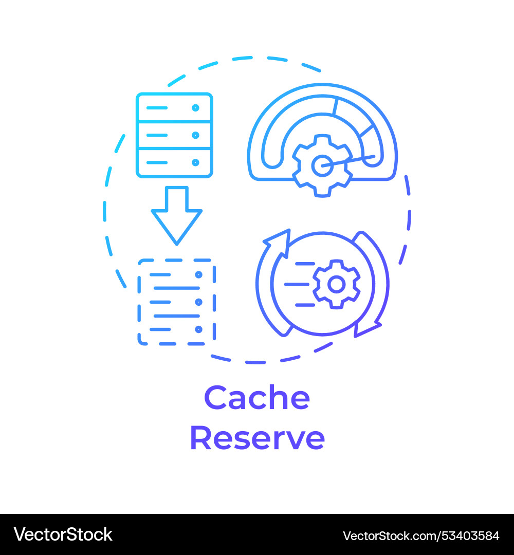 Cache reserve blue gradient concept icon Cache reserve blue gradient concept icon vector image
