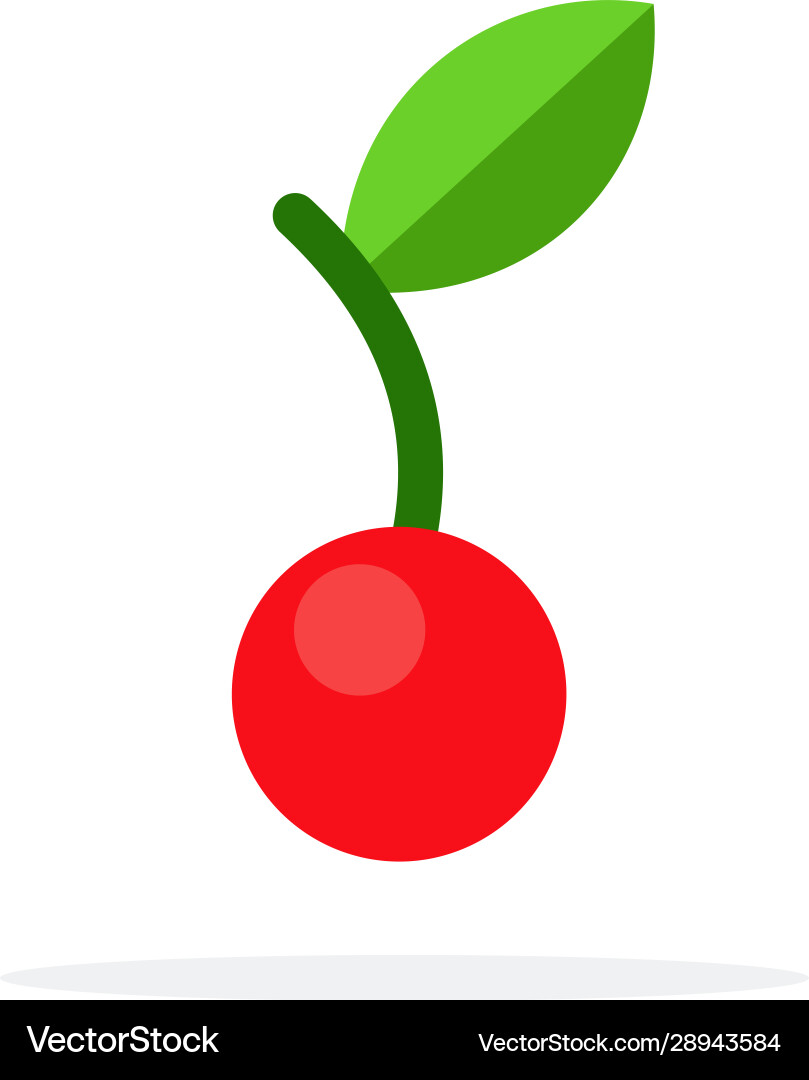 Cherry red flat material design isolated object Vector Image