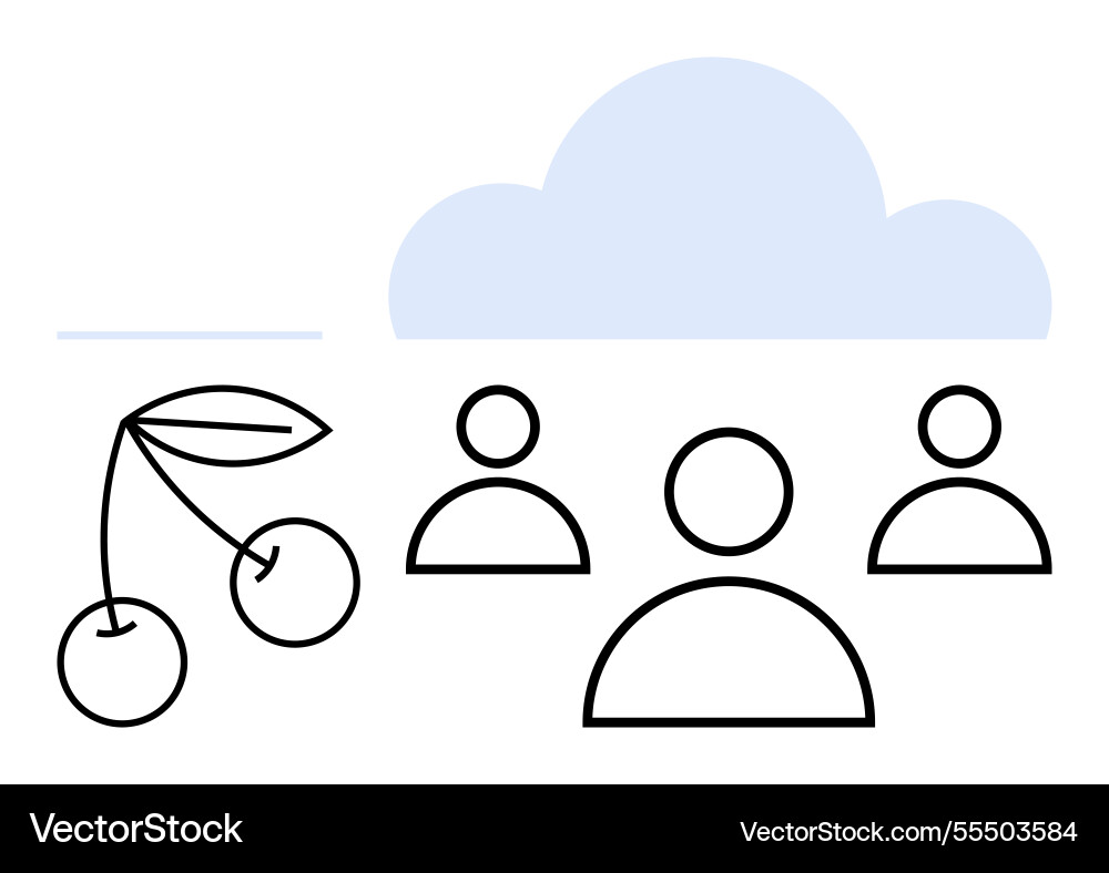 Cloud computing concept with minimalist team Cloud computing concept with minimalist team Vector Image