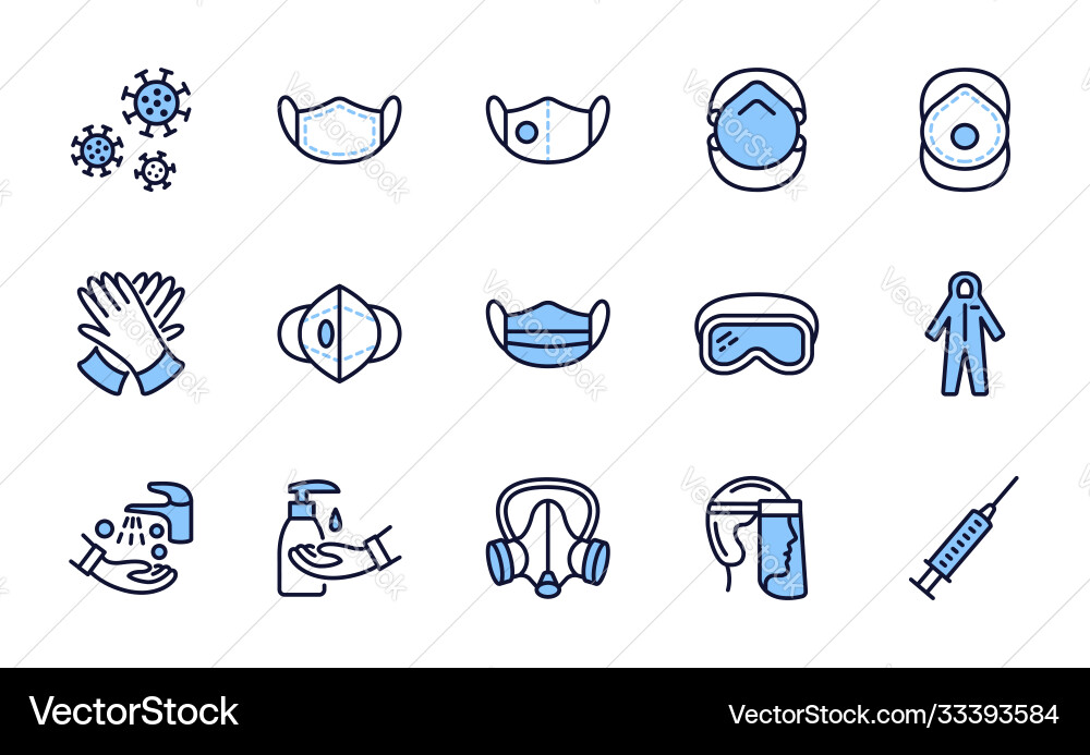 Covid19-19 protection equipments and clothing Covid19-19 protection equipments and clothing vector image