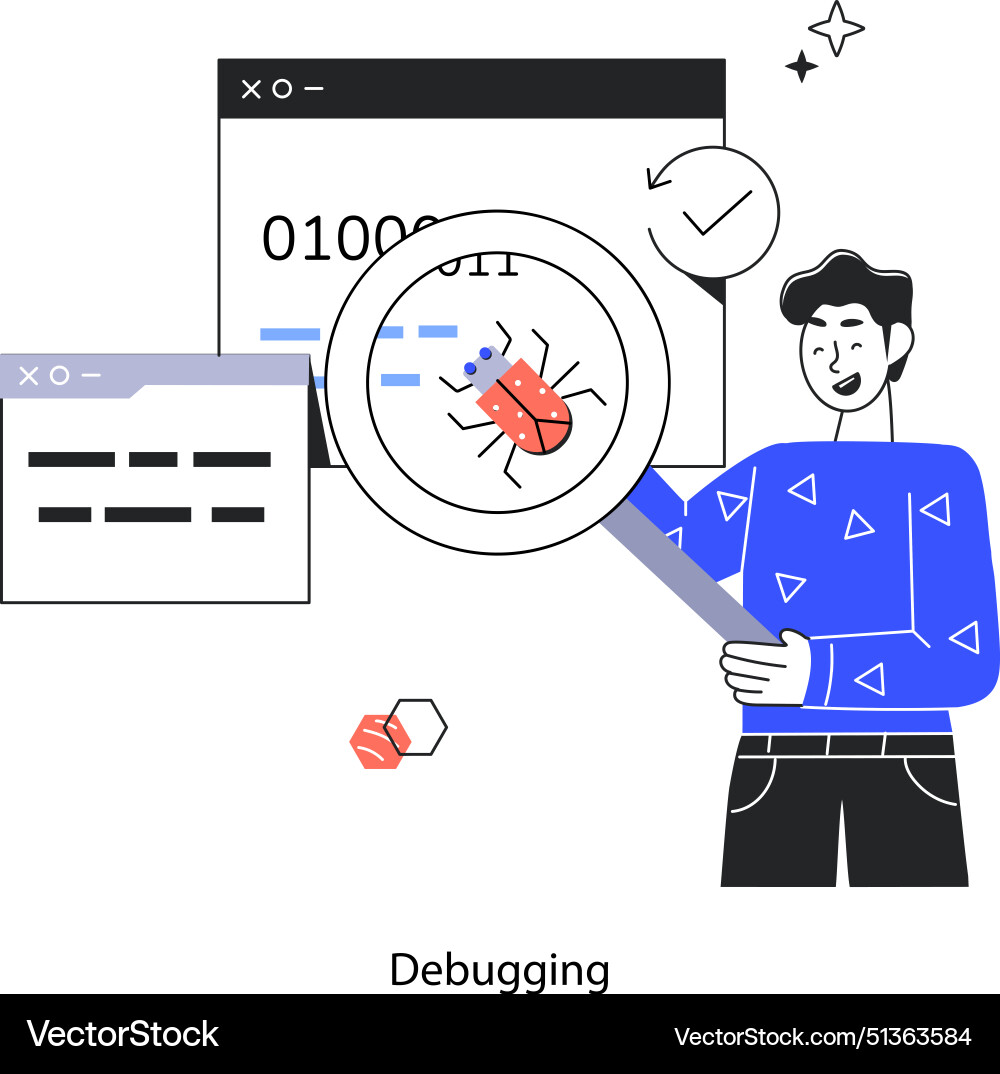 Debugging Royalty Free Vector Image - VectorStock