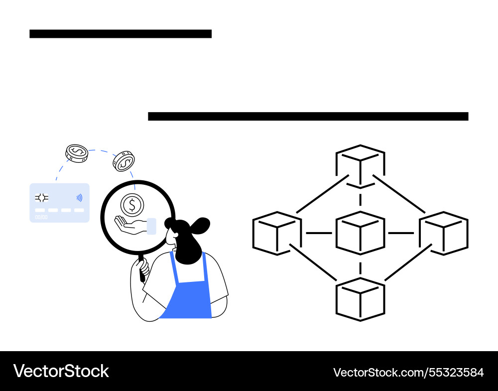 Digital currency analysis and blockchain Digital currency analysis and blockchain vector image